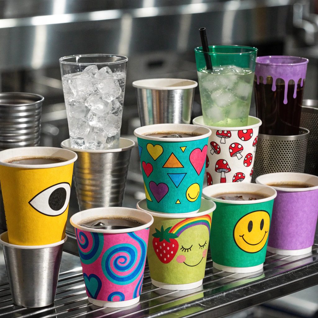 Vaso de cafetería minimalista